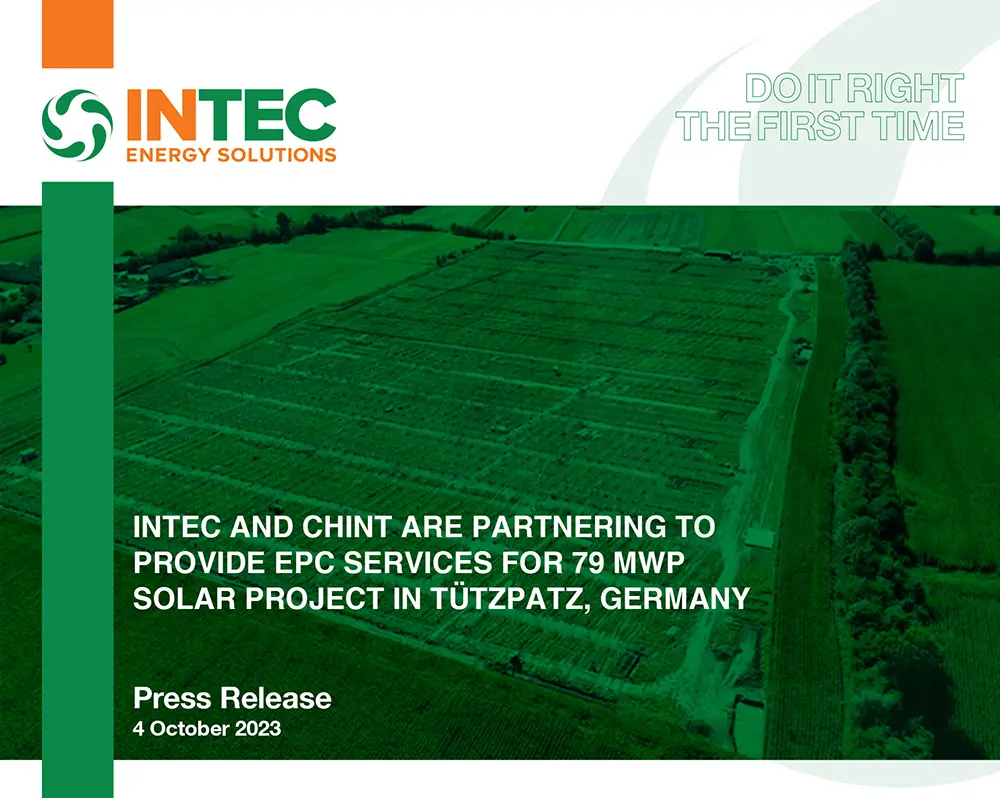 INTEC and CHINT are Partnering to Provide EPC Services for 79 MWp Solar Project in Tützpatz, Germany