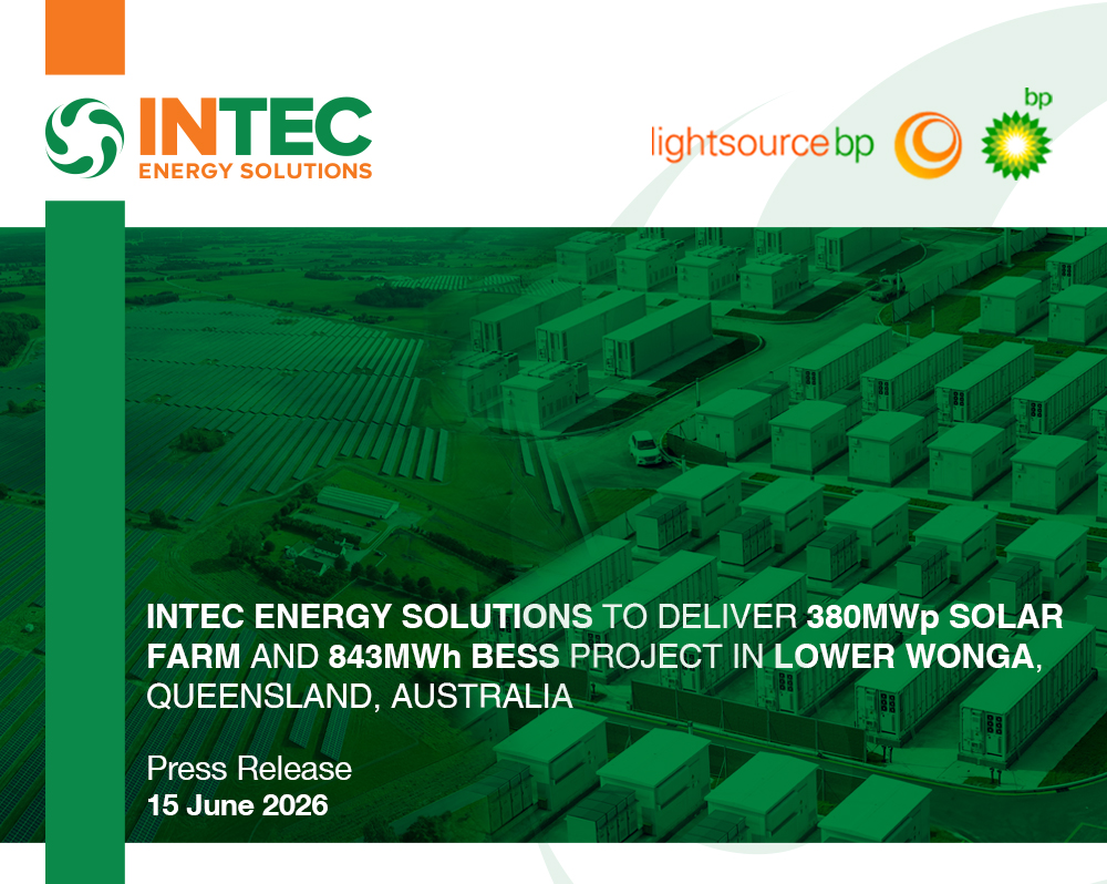 INTEC Energy Solutions to deliver 380MWp Solar Farm and 843MWh BESS project in Lower Wonga, Queensland, Australia 1 INTEC Energy Solutions Press Web Lower Wonga INTEC Energy Solutions 1